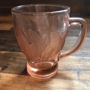 Set of four, vintage pink glass cups